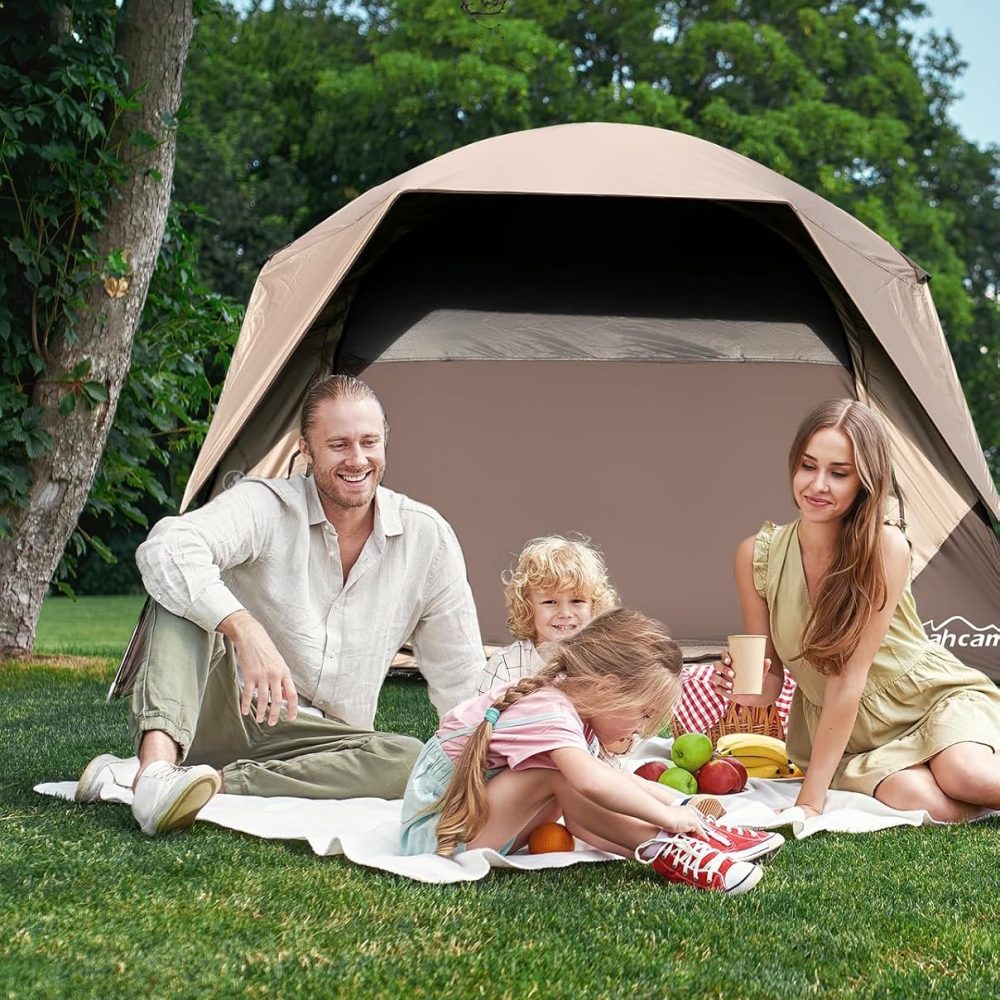 4 Person Blackout Camping Tent, Easy Setup Waterproof Family Dome Tent for Camping with Rainfly, Portable Double Layer Large Family Tent for Outdoor Camping&Hiking - Image 6