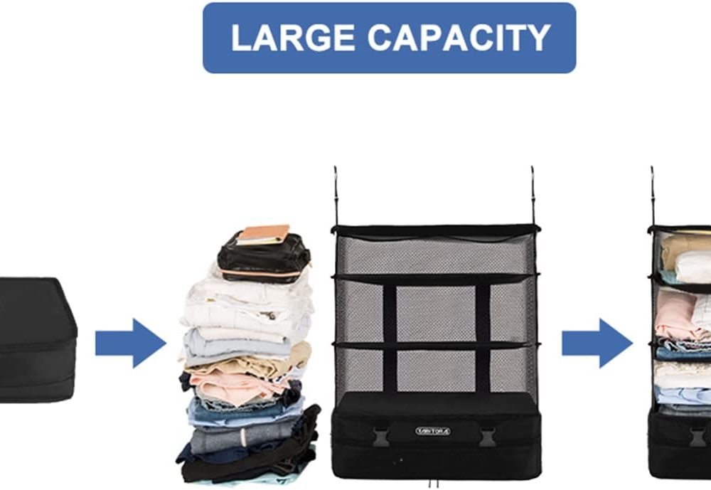Portable Hanging Travel Shelves Bag Packing Cube Organizer Suitcase Storage Large Capacity - Image 3